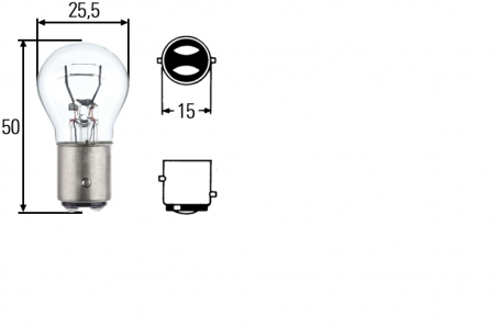 Лампа поворотная 24V/21W двухконтактная белая